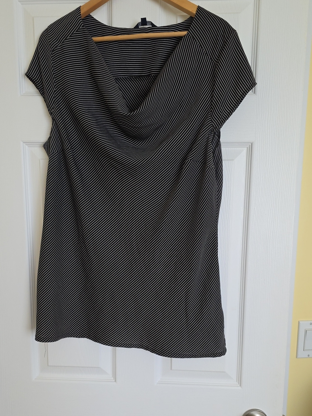Reitmans Black & White Striped Cowl Neck Tunic